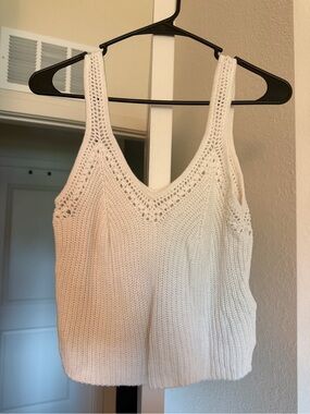 Abercrombie Crochet Knit Tank Top - White